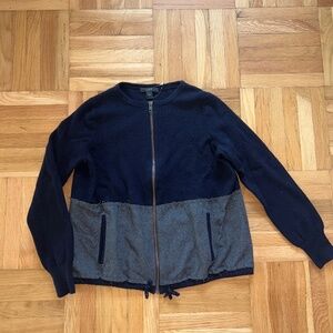 Jcrew two toned zip up cardigan